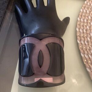 CHANEL Black and Pink Bracelet